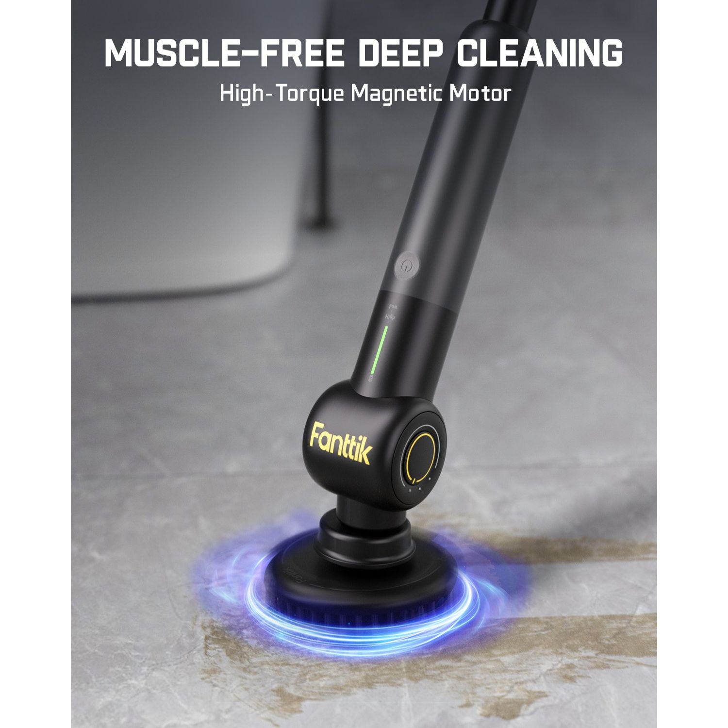 Fanttik G9 Pro Electric Scrubber, Dual-Speed (230/325 RPM) Rotary Cleaner with 6 Brush Heads, Adjustable Angle & Extendable Handle, IPX7 Waterproof, Type-C Charging for Bathroom, Tile, Grout