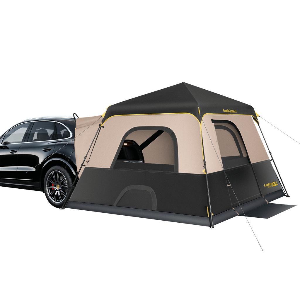 FanttikOutdoor Beta C6 Apex SUV Tent 6 Person Instant Cabin Car Tent Setup in 60 Seconds with Rainfly & Windproof Portable with Carry Bag for Family Camping, Upgraded Ventilation, Khaki