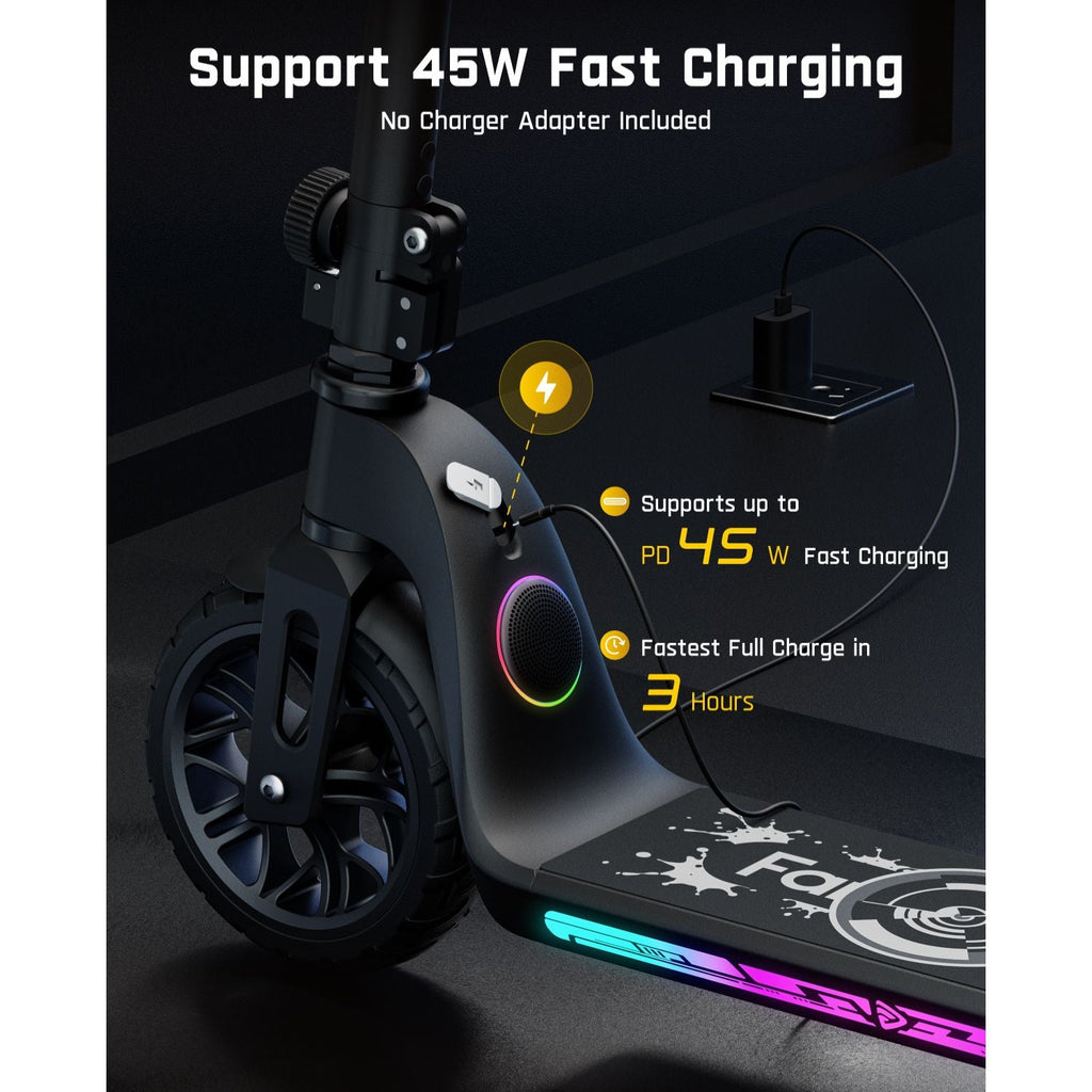 FanttikRide T10 Apex kids' electric scooter with 45W fast charging and 3-hour full charge.