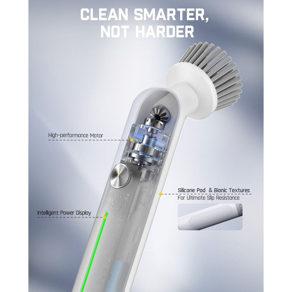 Fanttik G9 Nano Electric Spin Scrubber, Cordless Power Grout Brush, Type-C Fast Charging with LED Power Display, IPX7 Waterproof, 8 Replaceable Heads for Cleaning Grout, Tile, Shower, Tub